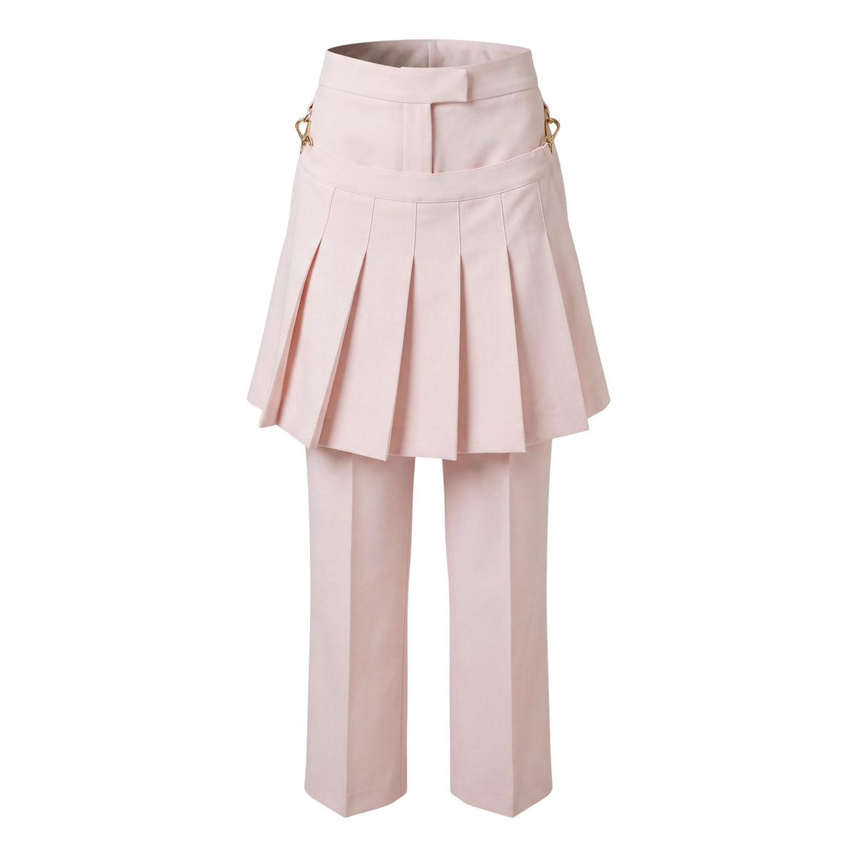 FENDI PANTS WITH OVERLAY SKIRT CHAIN LOGO DETAIL - SIZE 40