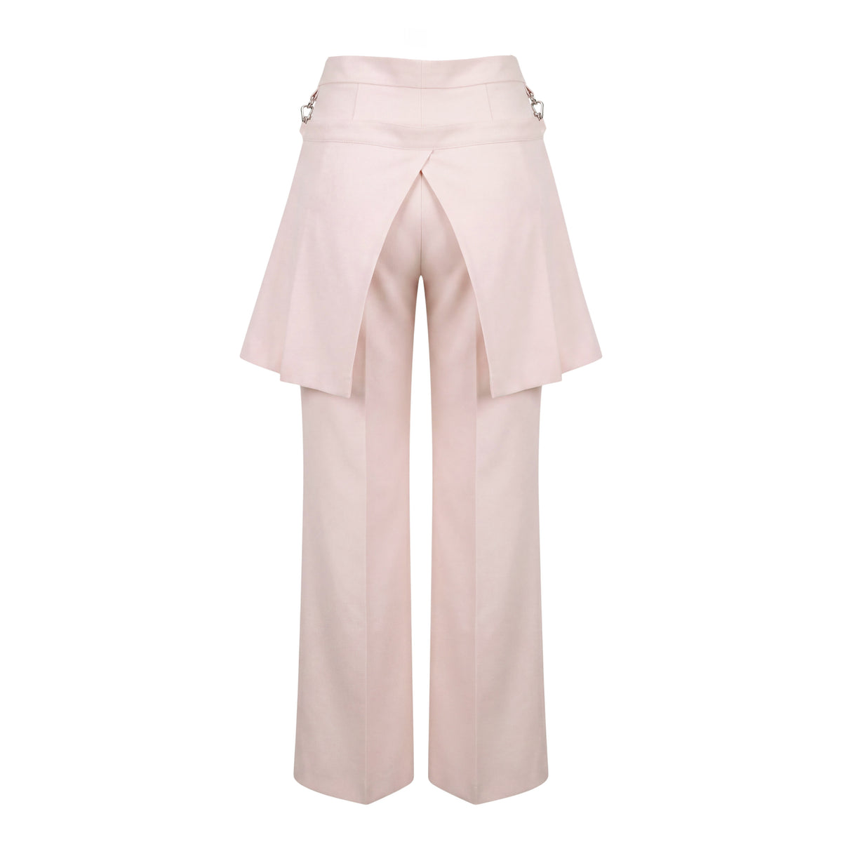 FENDI PANTS WITH OVERLAY SKIRT CHAIN LOGO DETAIL - SIZE 40