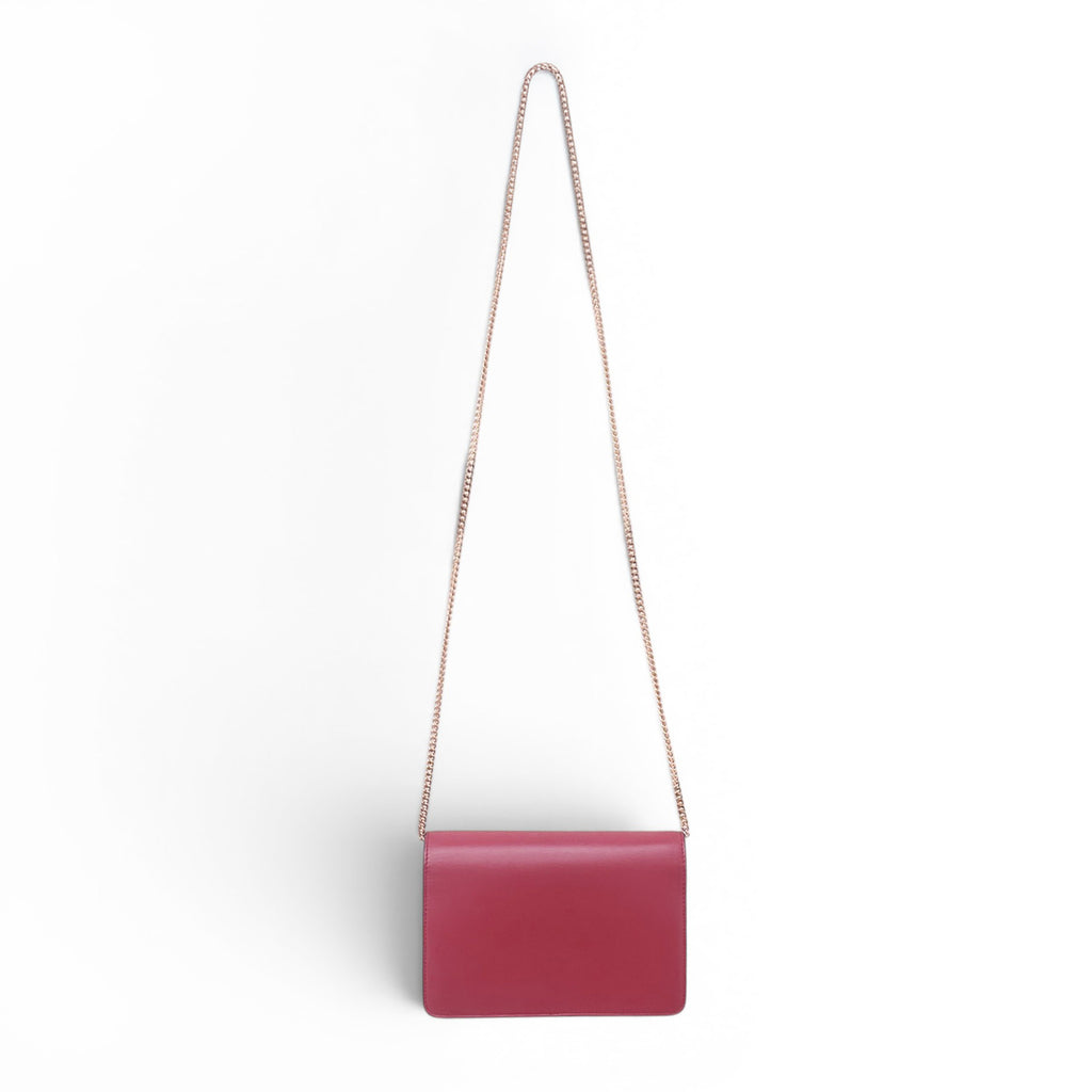 FENDI RED LEATHER MONSTER WALLET ON CHAIN