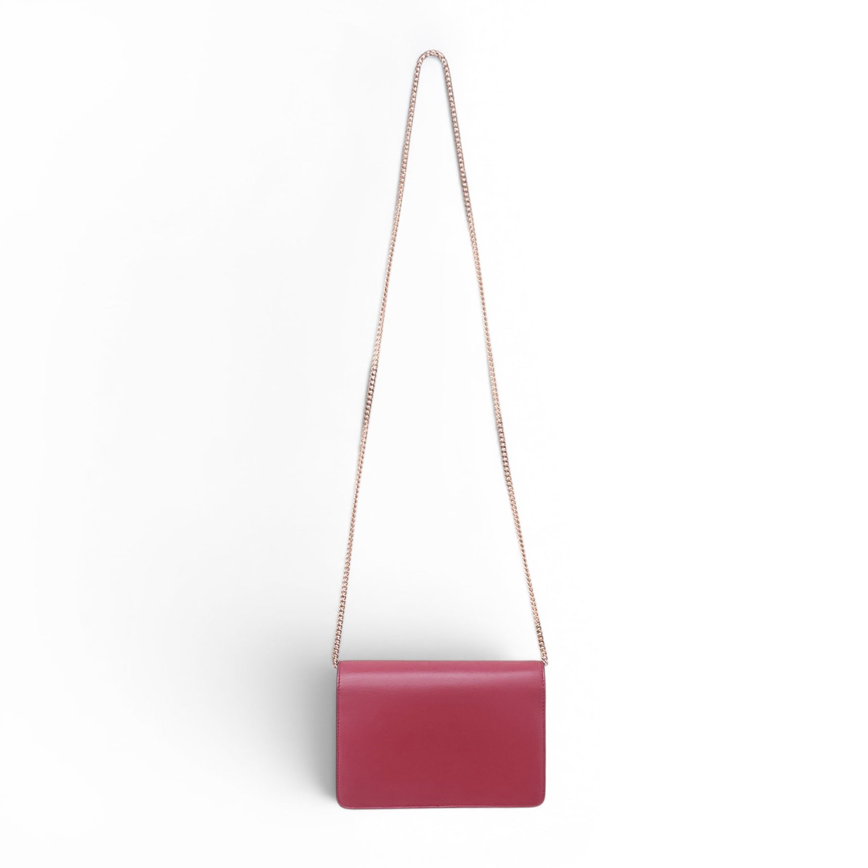 FENDI RED LEATHER MONSTER WALLET ON CHAIN