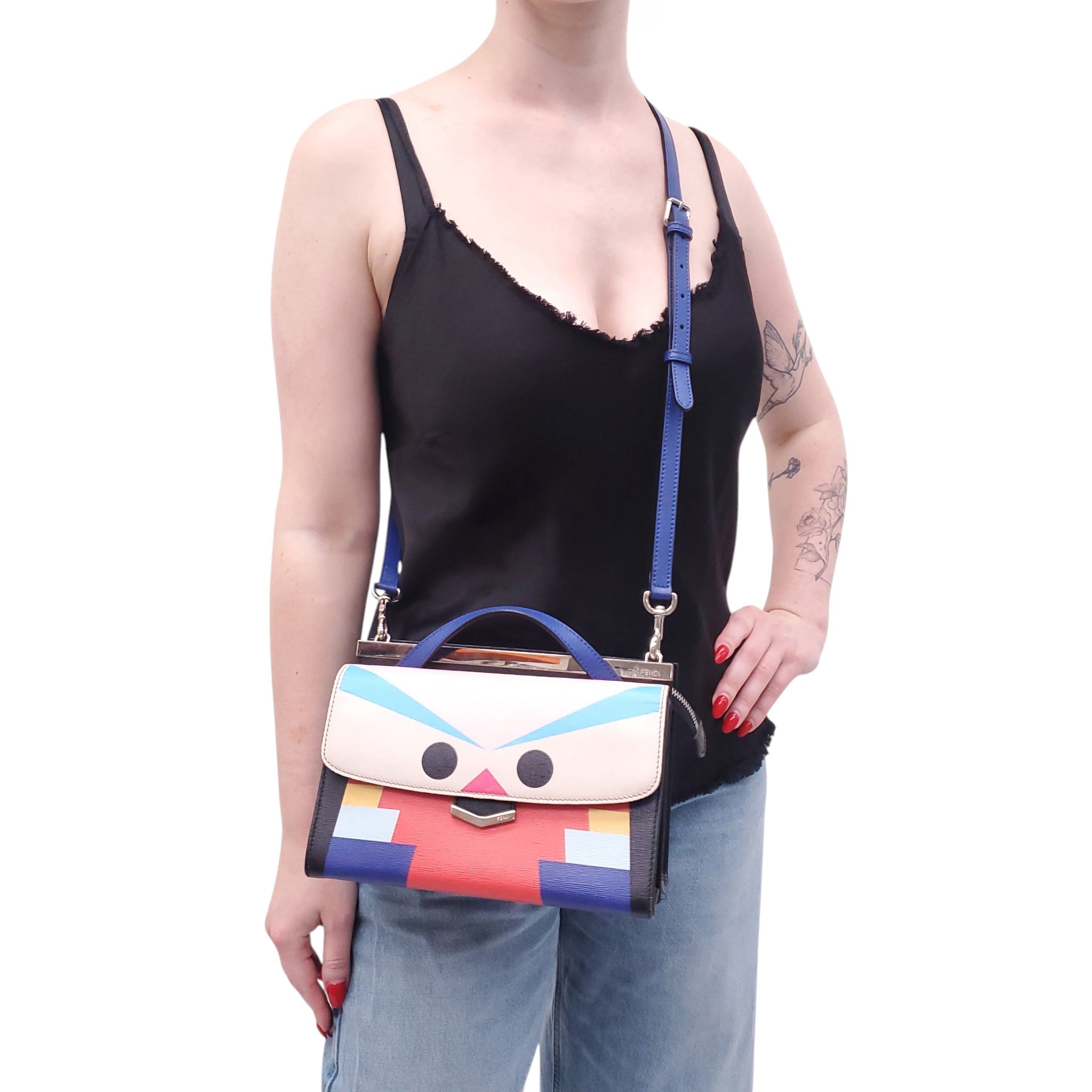 FENDI SMALL FACES TOP HANDLE BAG