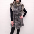 FENDI SWEATER JACKET WITH FUR - SIZE 40