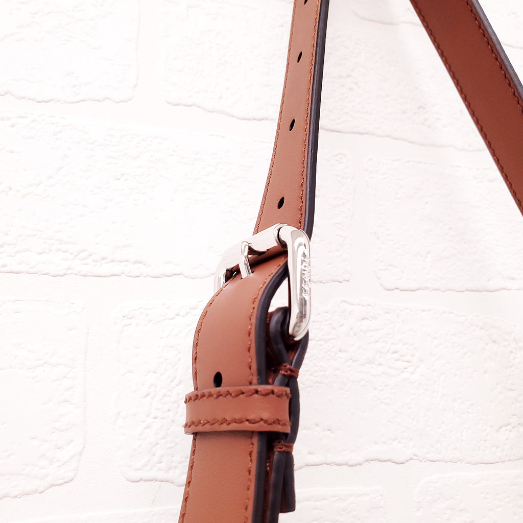 FENDI TAN LEATHER AND CANVAS LARGE 'PANELLED PEEKABOO' BAG