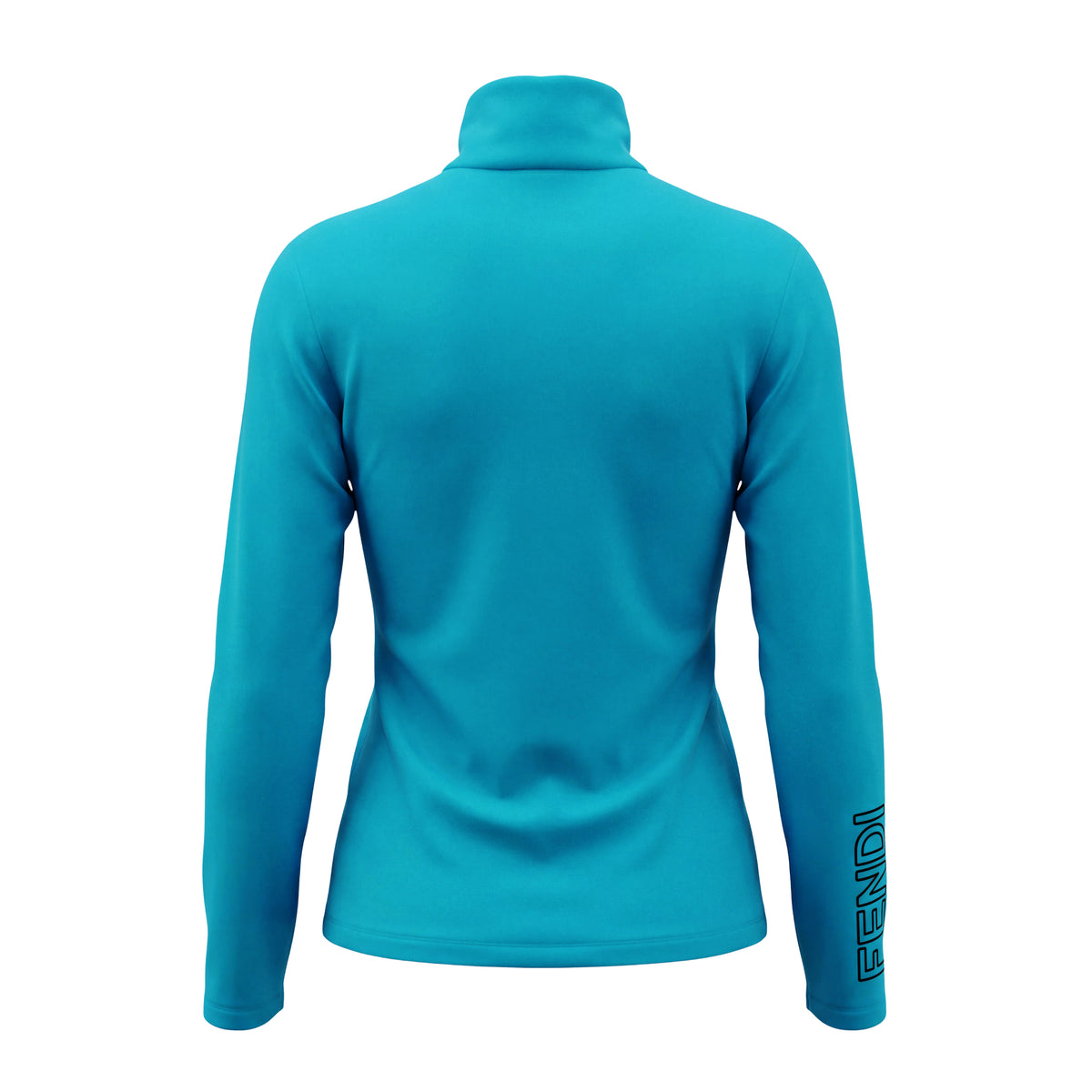 FENDI TECH JERSEY ZIP UP ATHLETIC JACKET WITH LOGO - SIZE 42