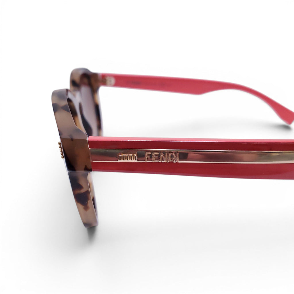 FENDI TORTOISE AND CORAL SUNGLASSES
