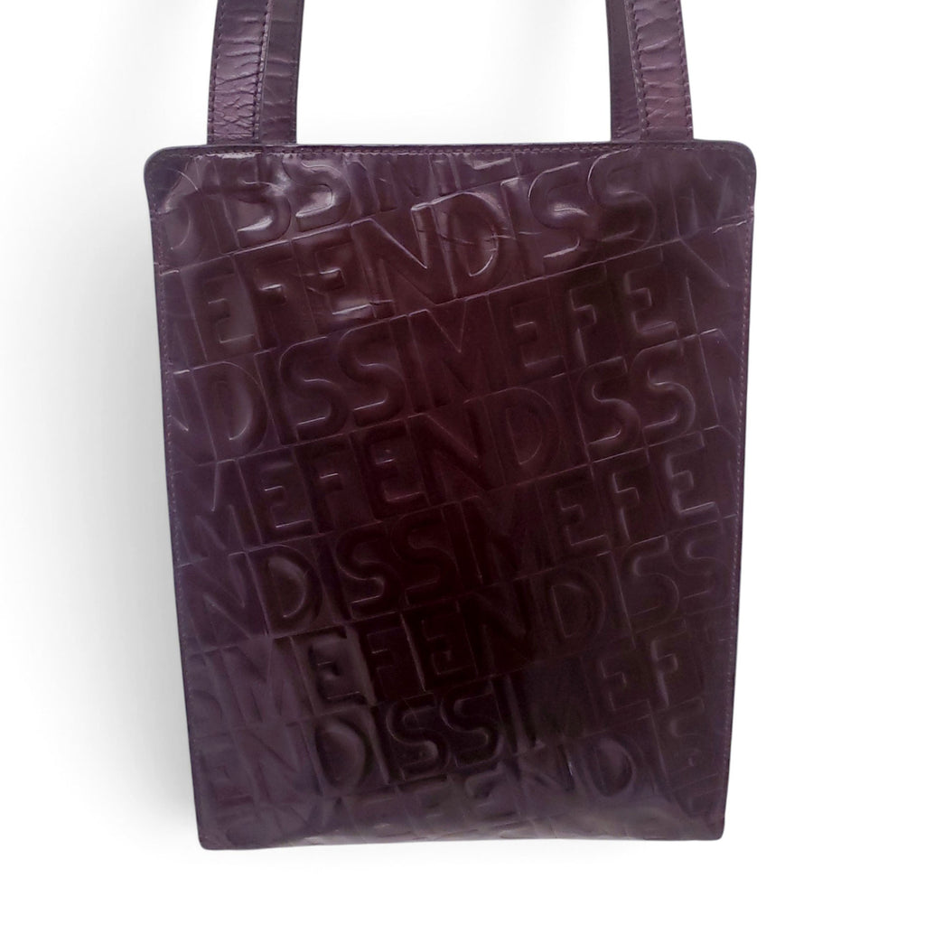 FENDI VINTAGE FENDISSIME BROWN LEATHER TOTE