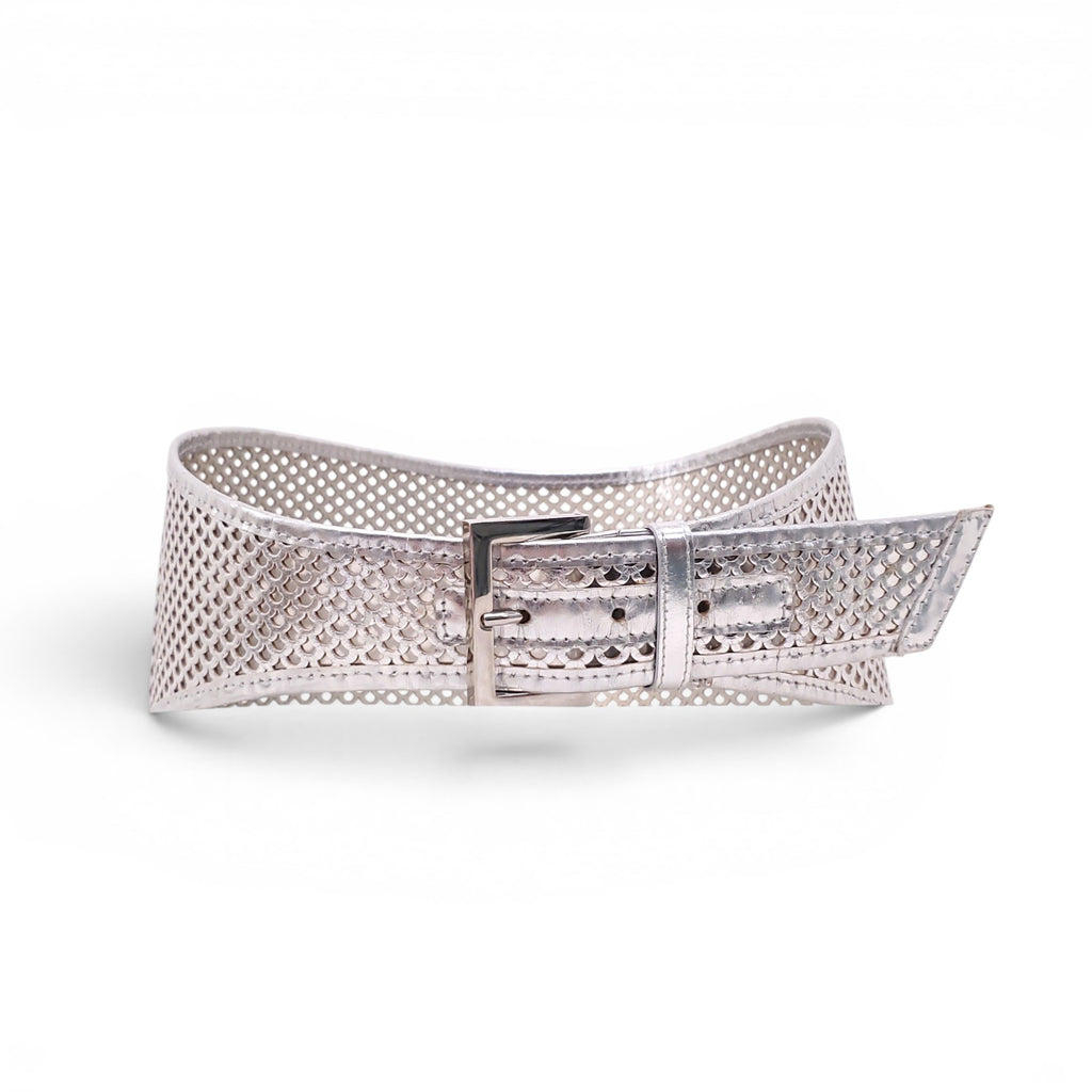 FENDI VINTAGE SILVER WAIST BELT - SIZE 75