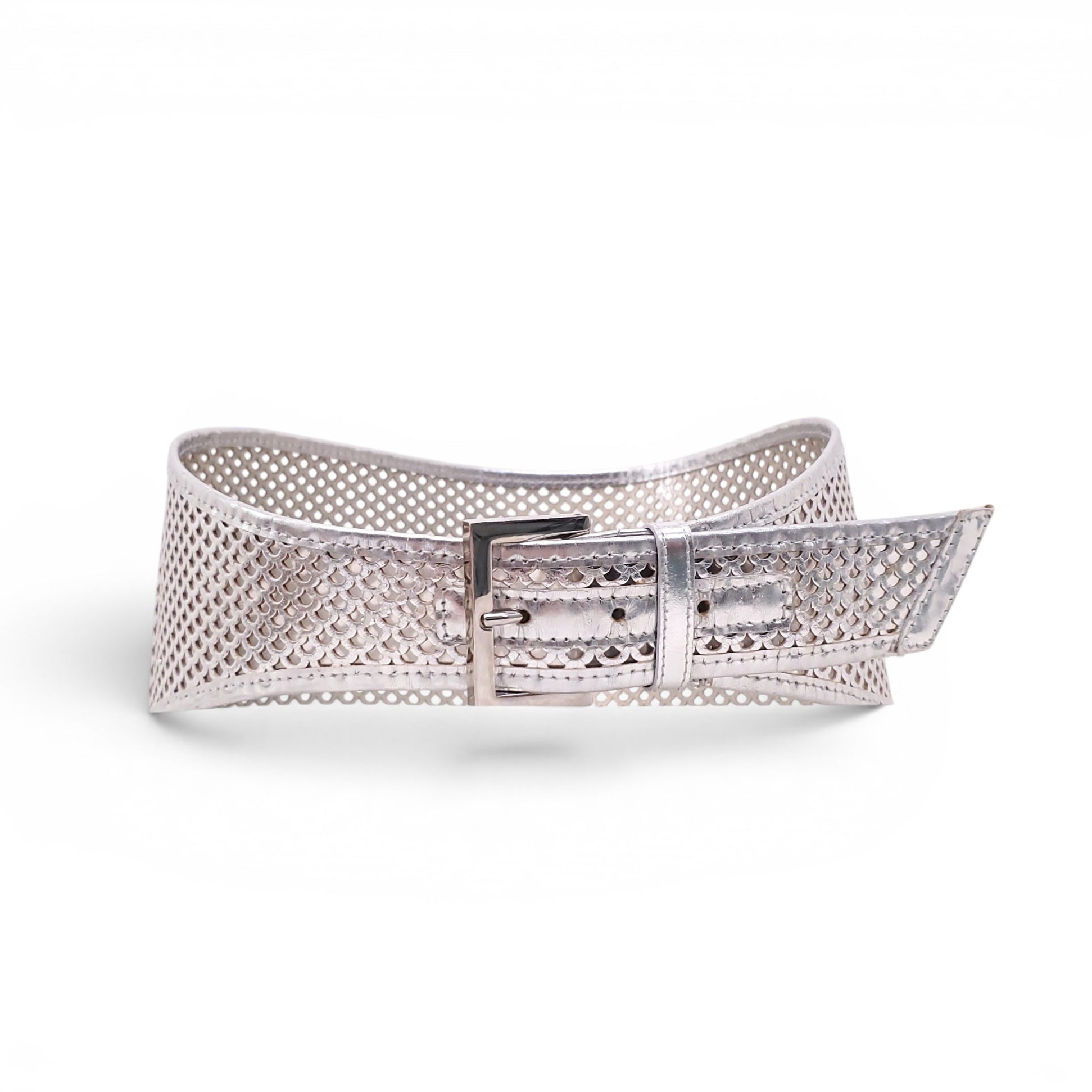 FENDI VINTAGE SILVER WAIST BELT - SIZE 75