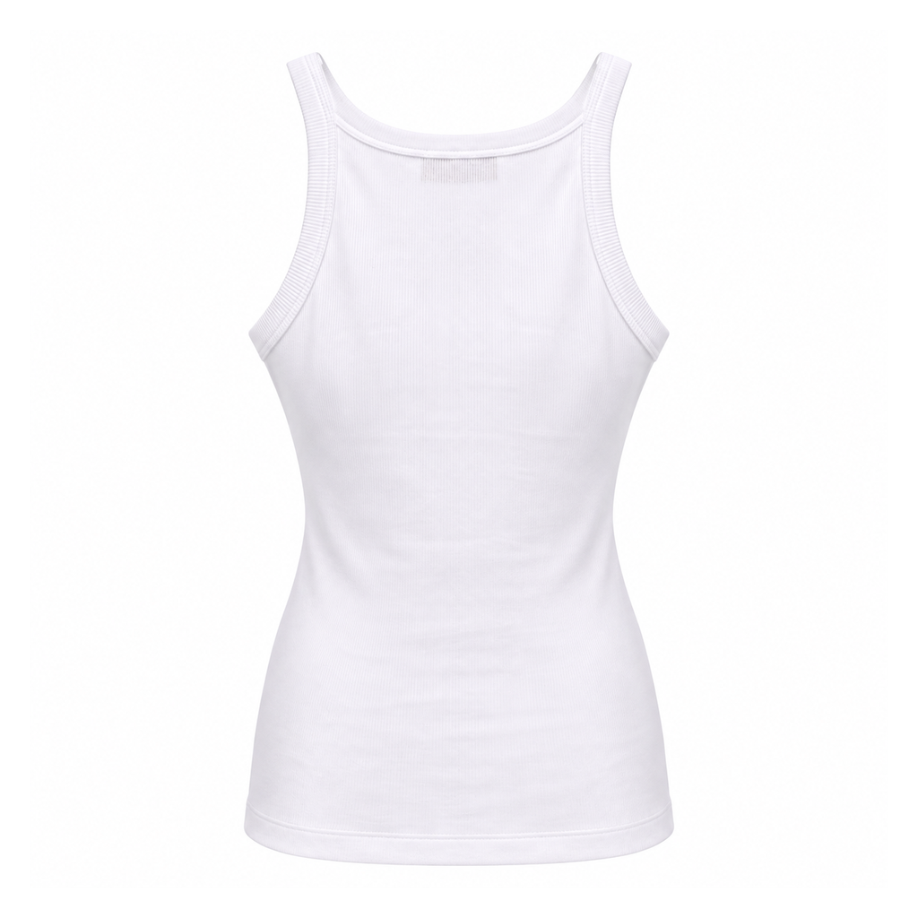 FENDI WHITE LOGO TANK TOP - SIZE XS