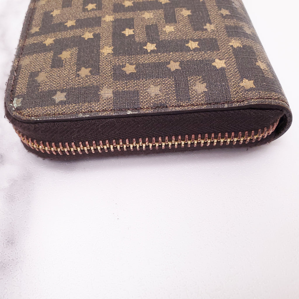 FENDI ZUCCA PRINT WALLET WITH STAR DETAILS