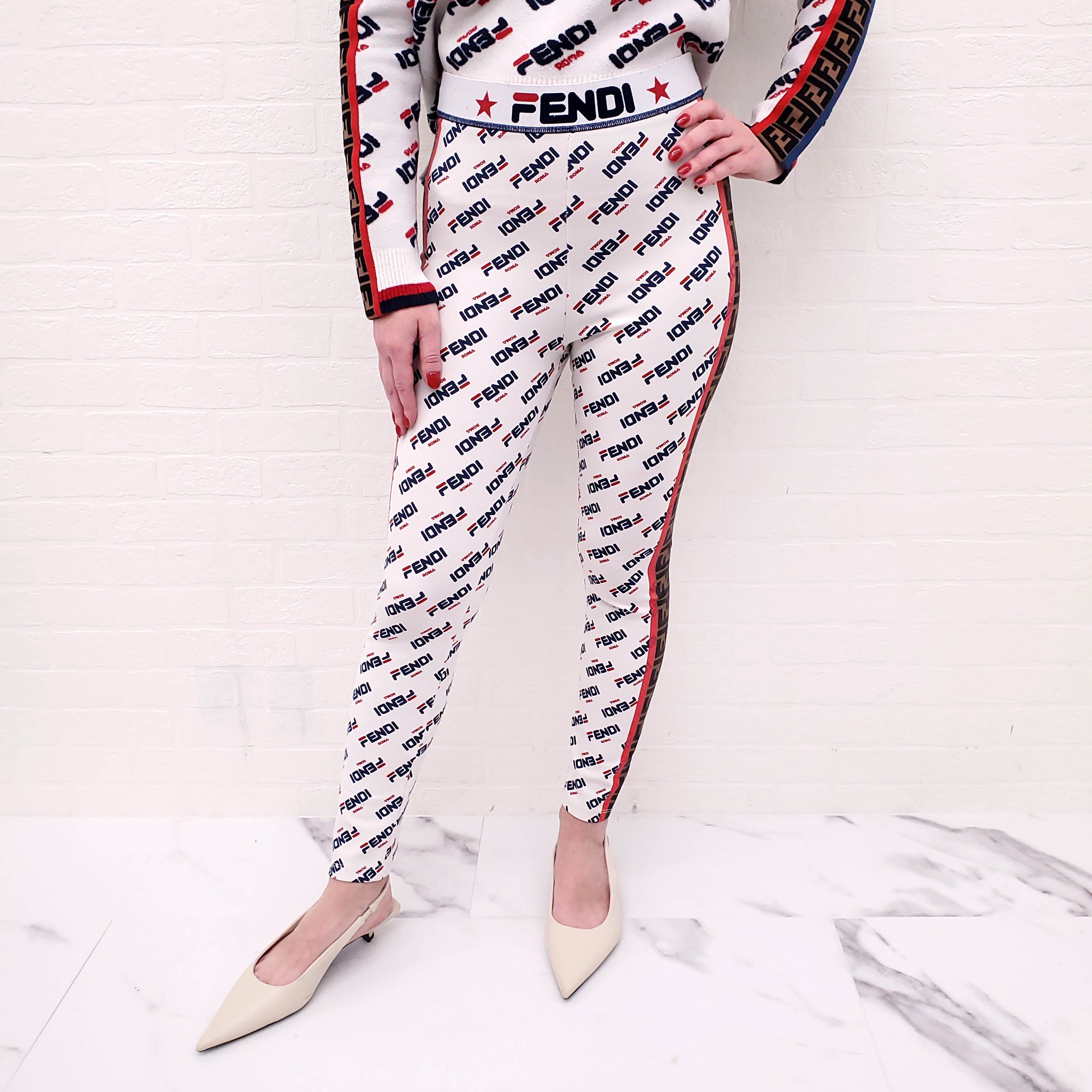 FENDI x FILA LOGO LEGGINGS - SIZE S