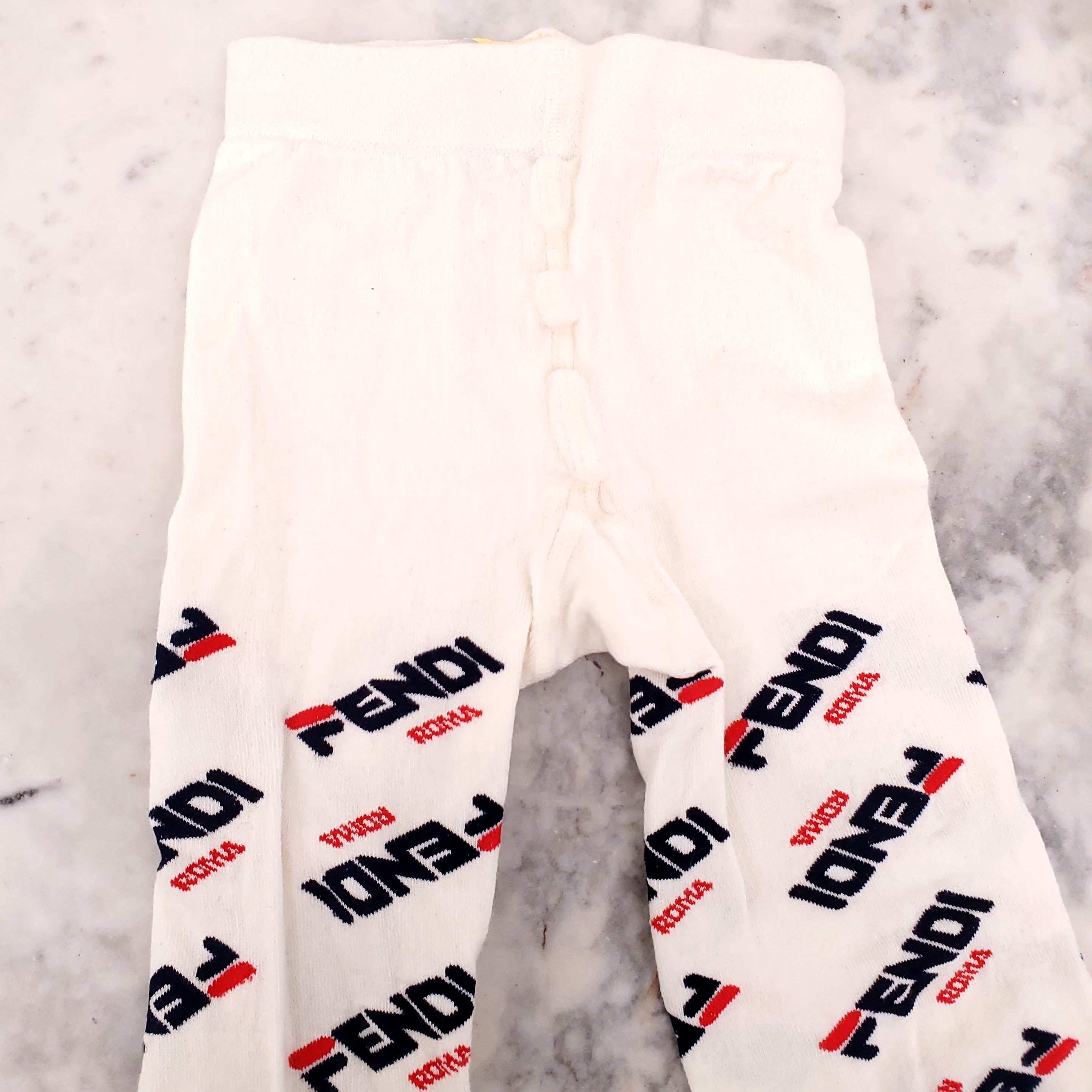 fendi×fira レギンスパンツ　S FENDI x FILA WHITE LOGO TIGHTS - SIZE S – Rewind Couture