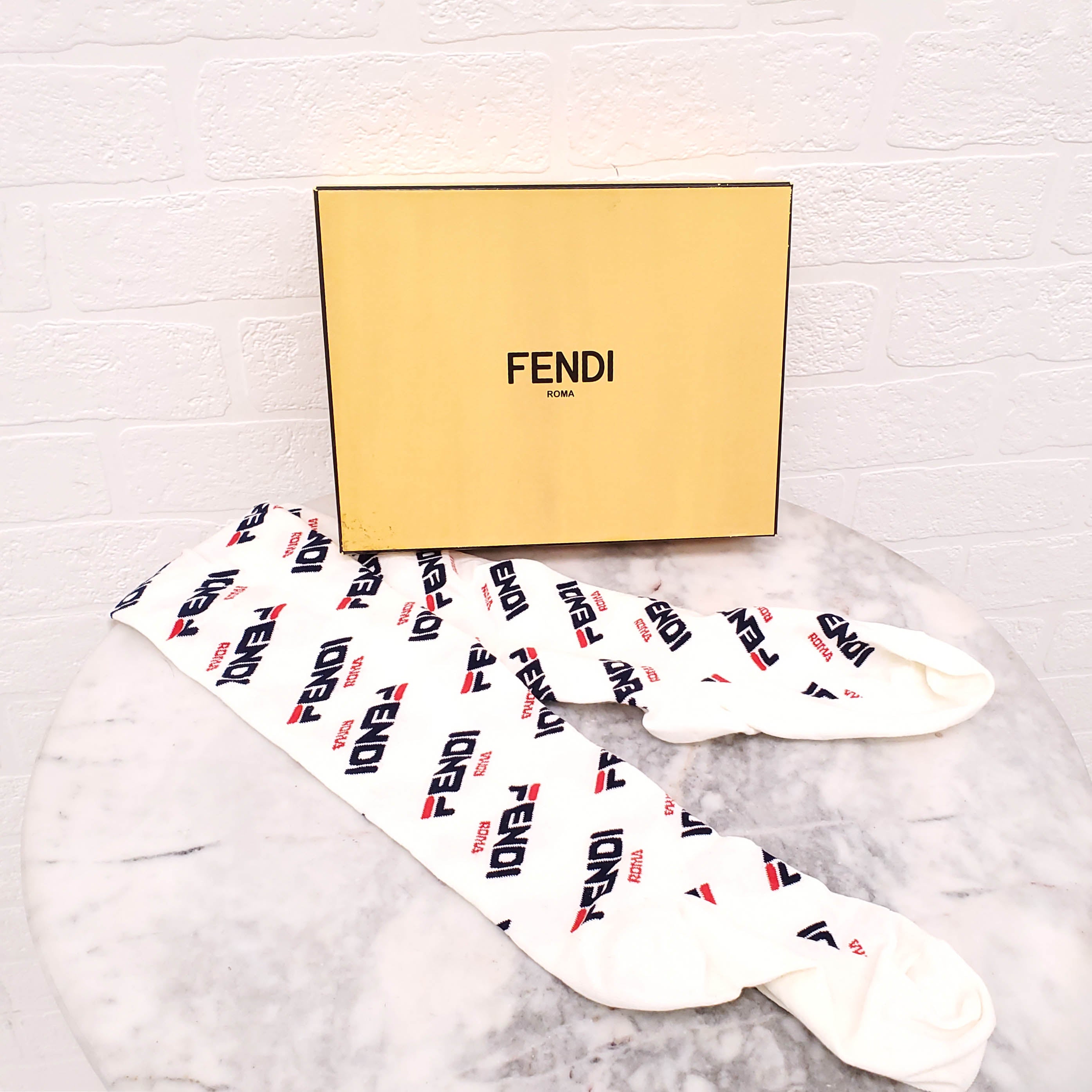 FENDI x FILA WHITE LOGO TIGHTS - SIZE S – Rewind Couture