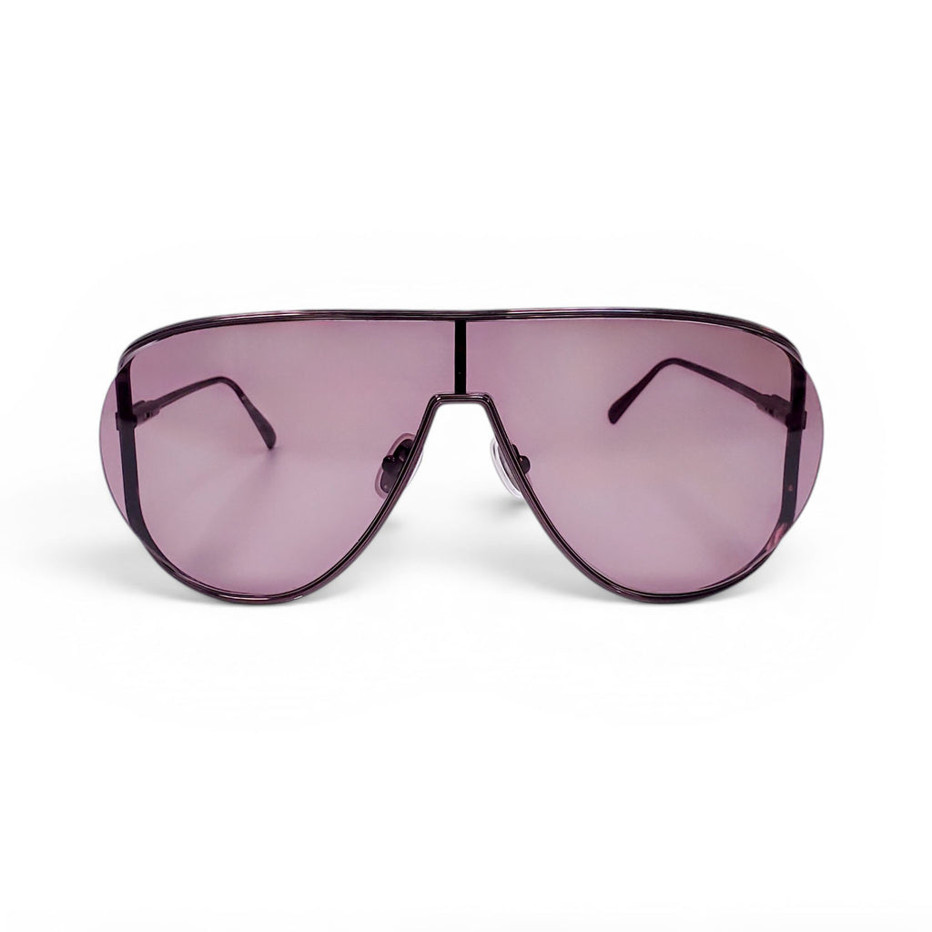 FERRAGAMO BURGUNDY SHIELD SUNGLASSES