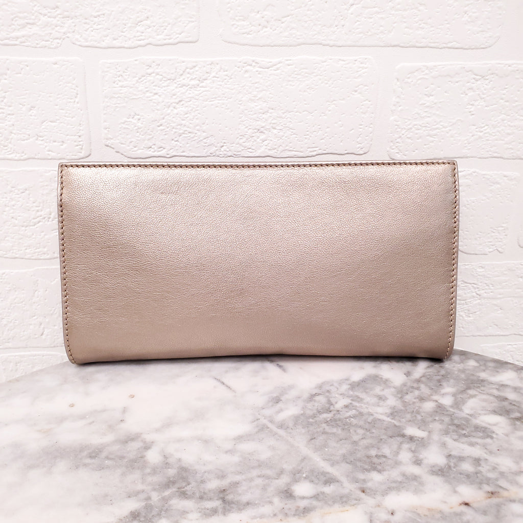 FERRAGAMO GOLD METALLIC EVENING BAG