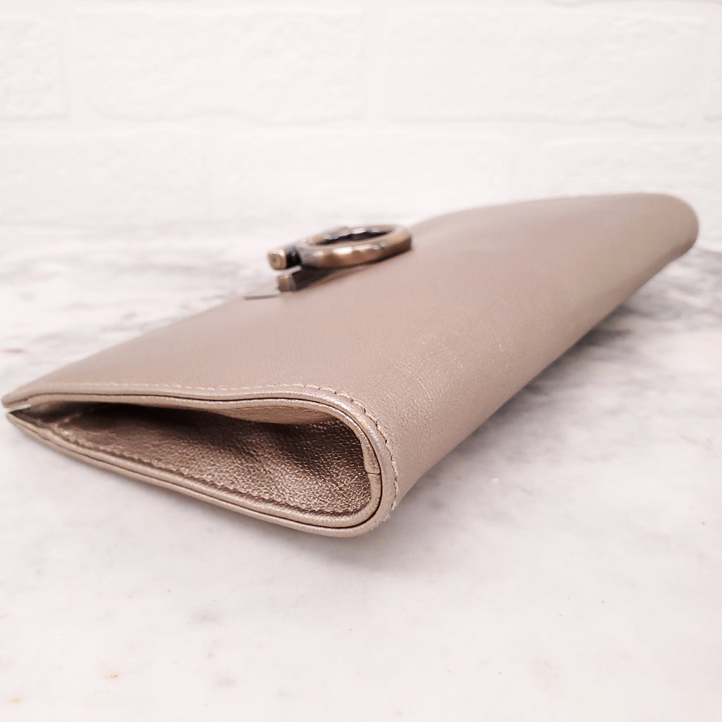 FERRAGAMO GOLD METALLIC EVENING BAG