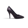 FERRAGAMO JUDY SEQUIN POINTED TOE PUMPS IN BLACK - SIZE 9.5