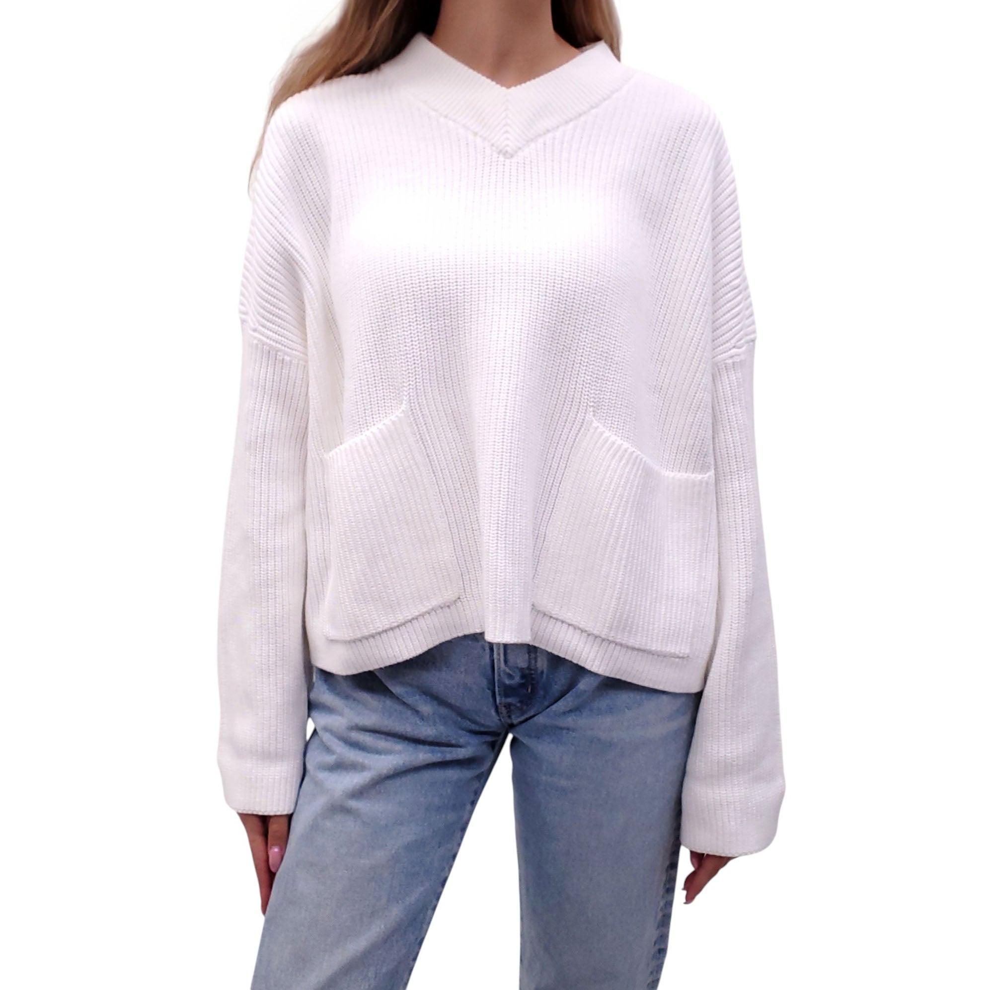 FILIPPA K WHITE KNIT SWEATER - SIZE S