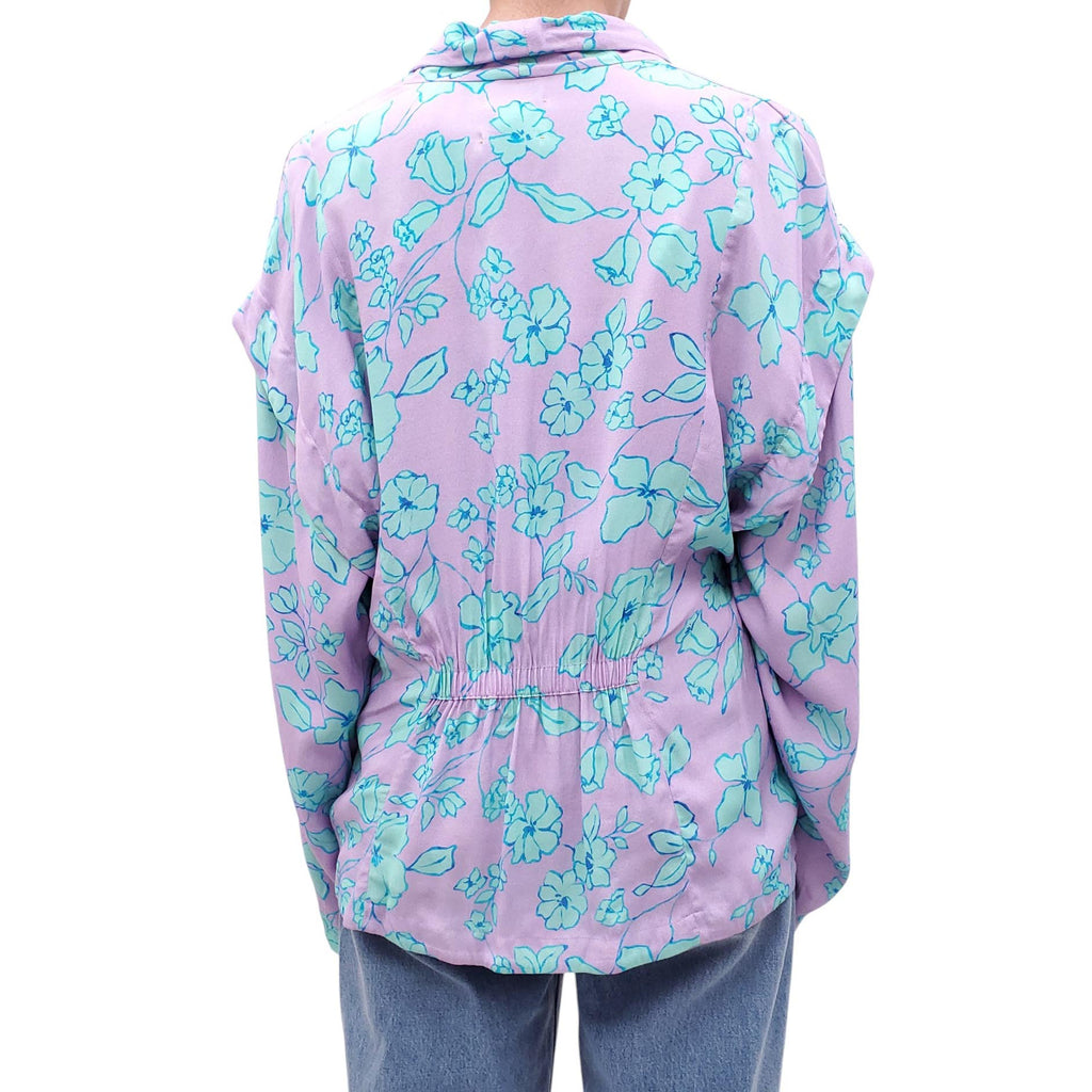 FORTE FORTE GREEN AND PURPLE PATTERNED LIGHTWEIGHT BLAZER- SIZE 3