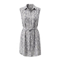 FRAME SNAKESKIN DRESS WITH TIE DETAIL - SIZE XS