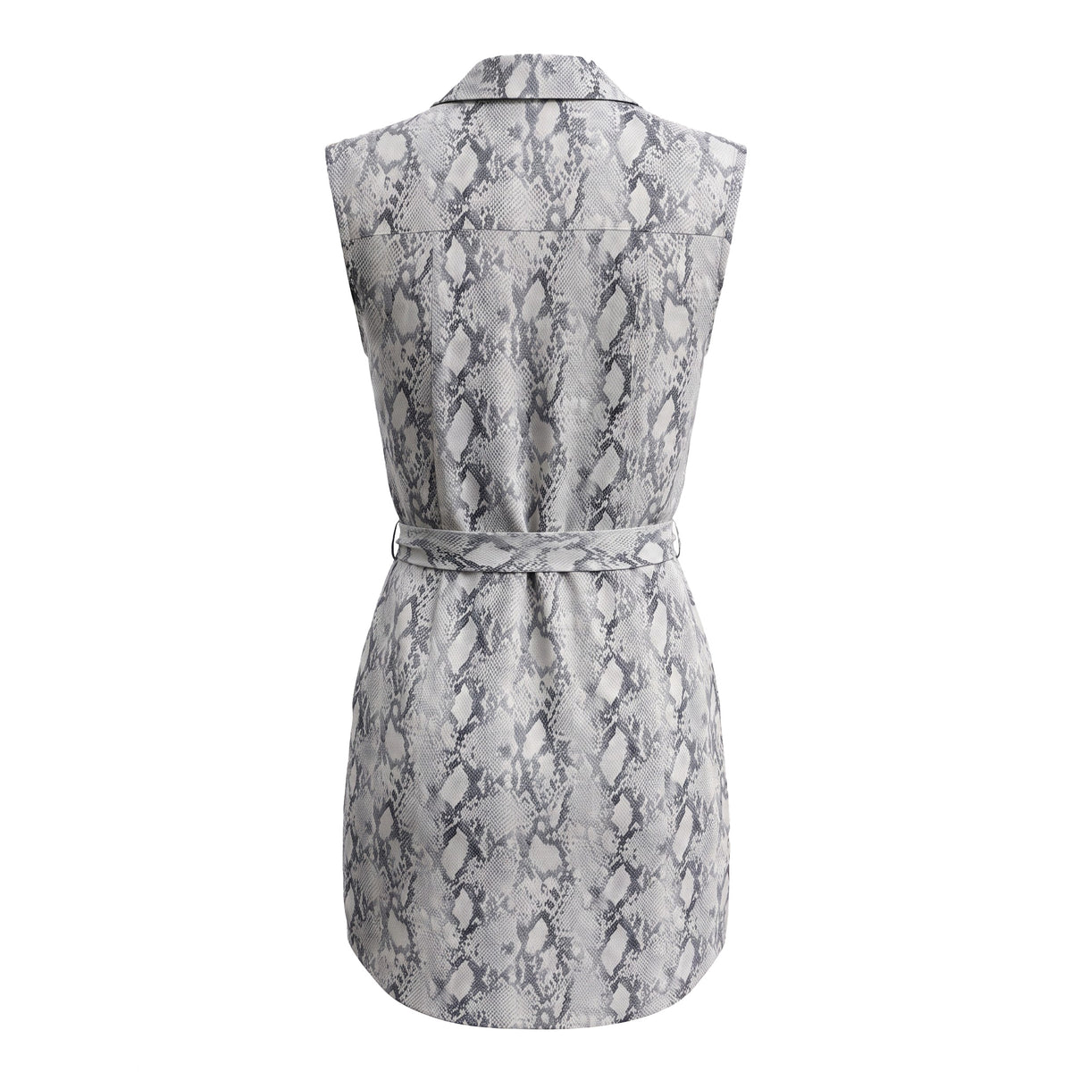 FRAME SNAKESKIN DRESS WITH TIE DETAIL - SIZE XS