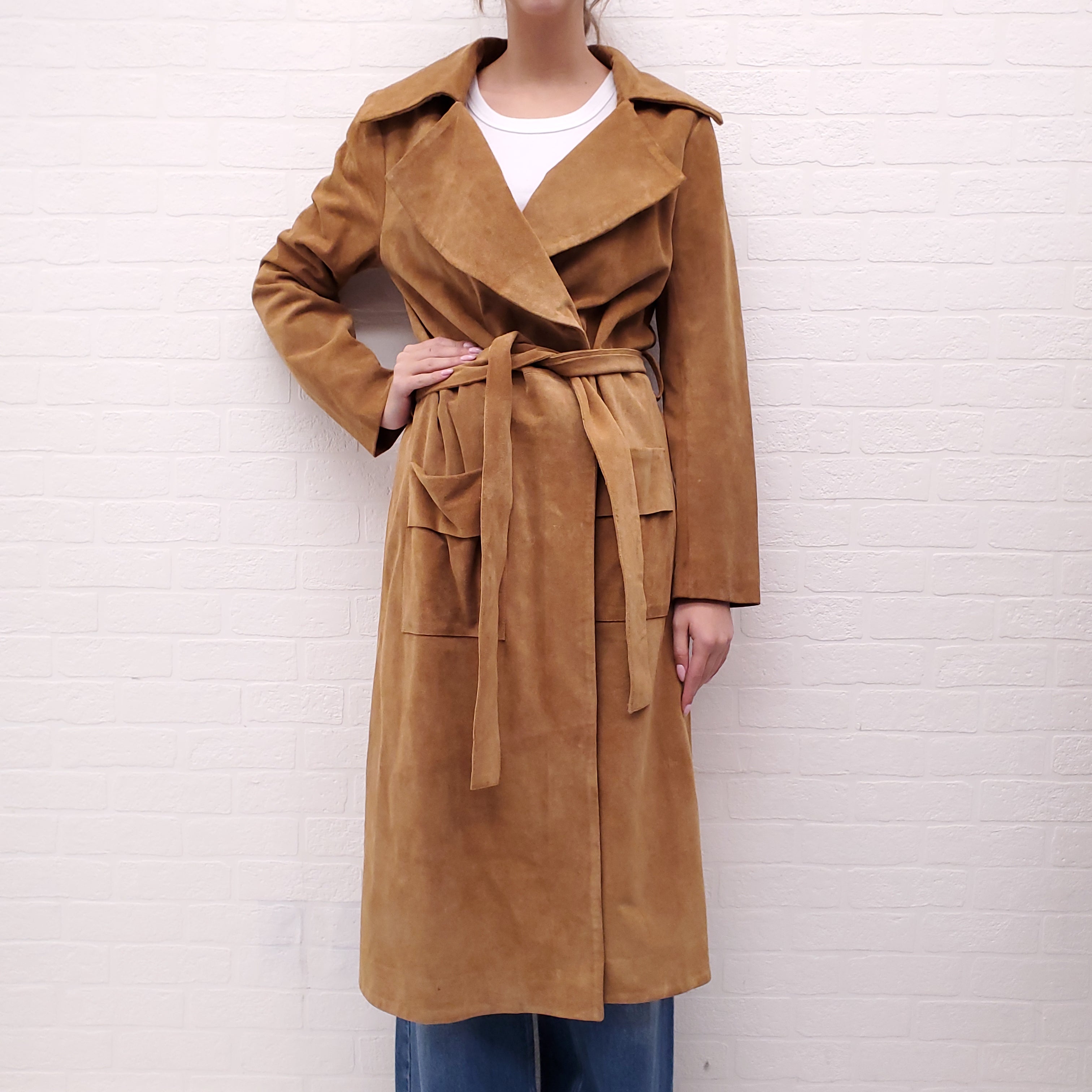 FRAME SUEDE TRENCH COAT - SIZE M – Rewind Couture