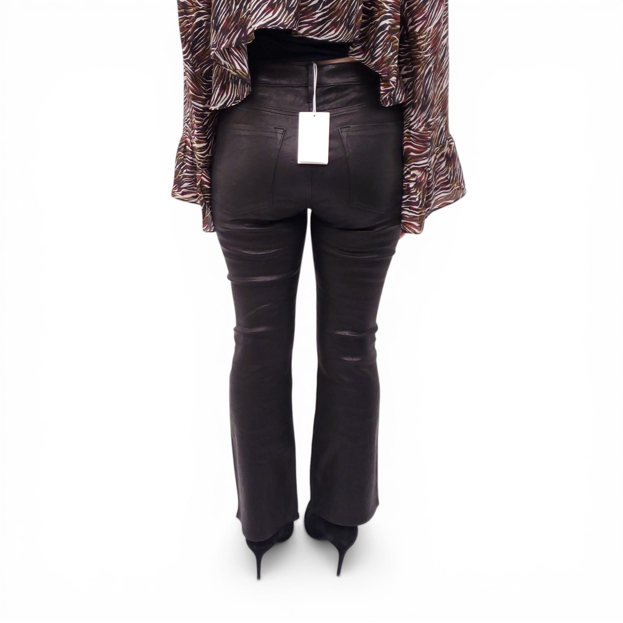 FRAME 'LE CROP MINI BOOT’ LEATHER PANTS - SIZE 29