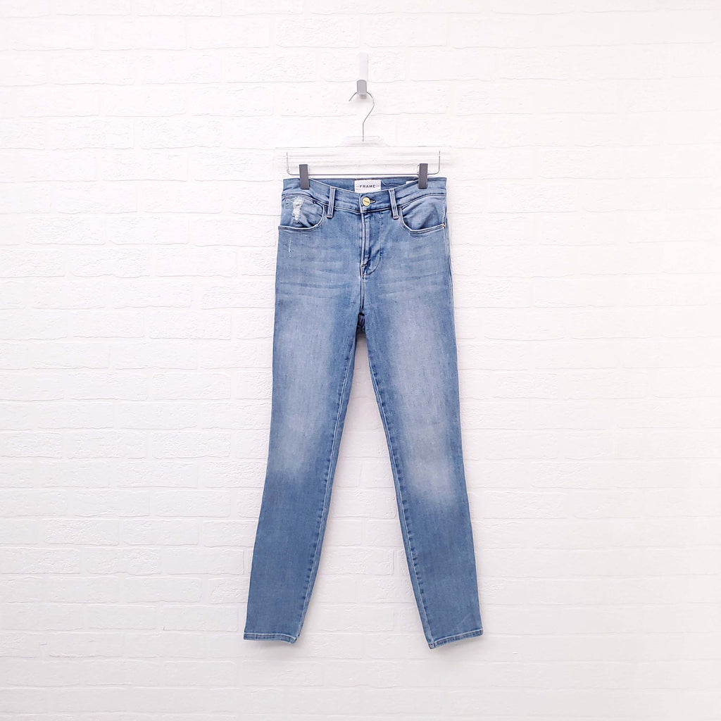 FRAME 'LE HIGH SKINNY' LIGHT WASH JEANS - SIZE 25