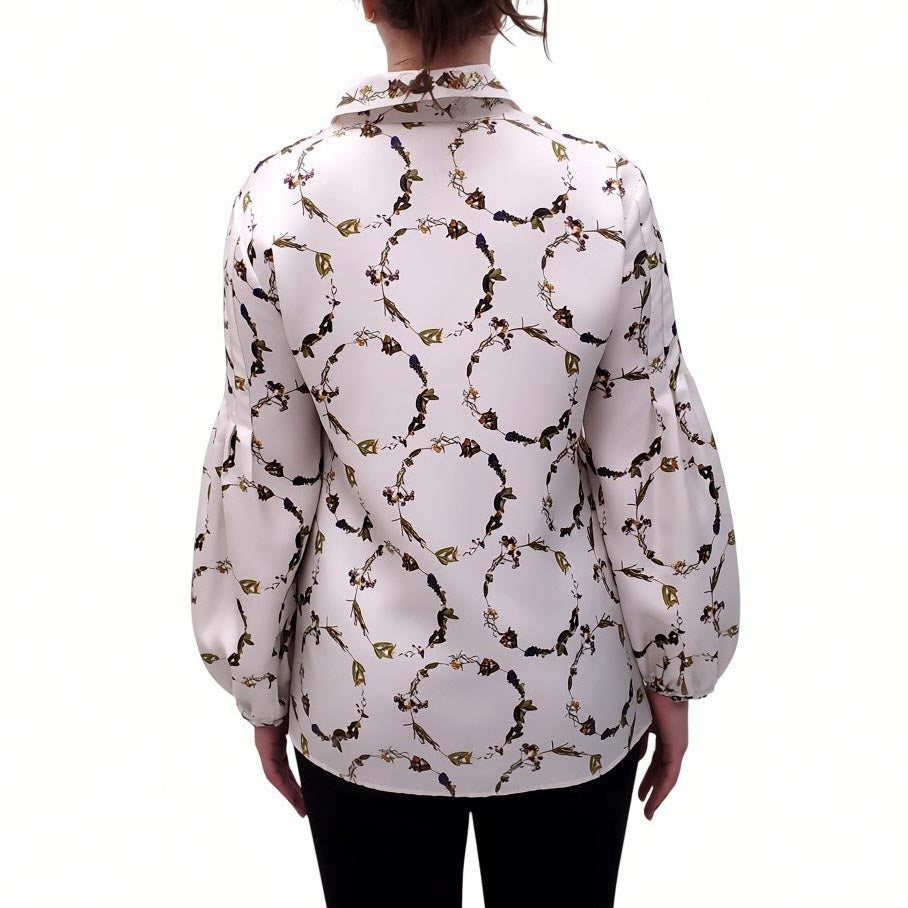 GABRIELA HEARST SILK FLORAL BLOUSE - SIZE 44