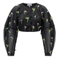GANNI BEADED EMBELLISHED CROPPED BLOUSE - SIZE 36 (US 4)
