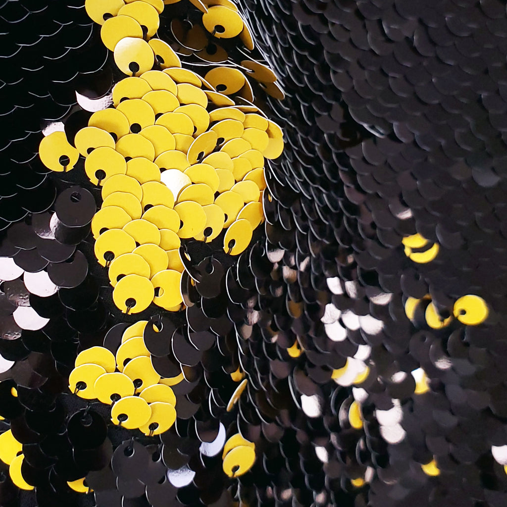 GANNI BLACK AND YELLOW PAINT SPLATTER DRESS - SIZE 38 (US 6)