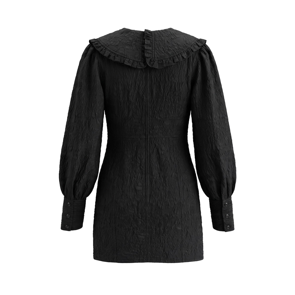 GANNI BLACK JACQUARD DRESS - SIZE 38 (US 6)