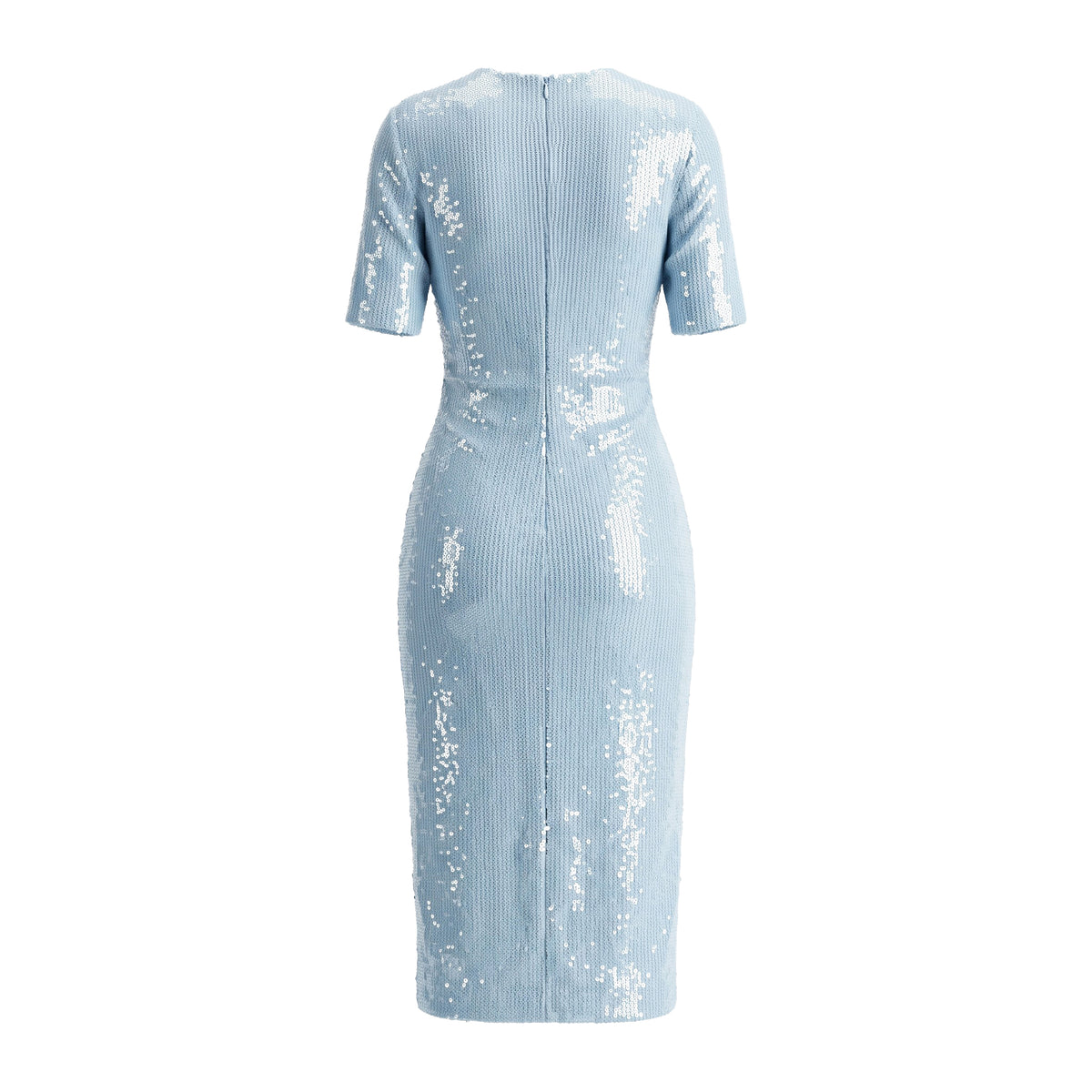 GANNI BLUE SEQUIN V-NECK MIDI DRESS - SIZE 40 (US 8/10)