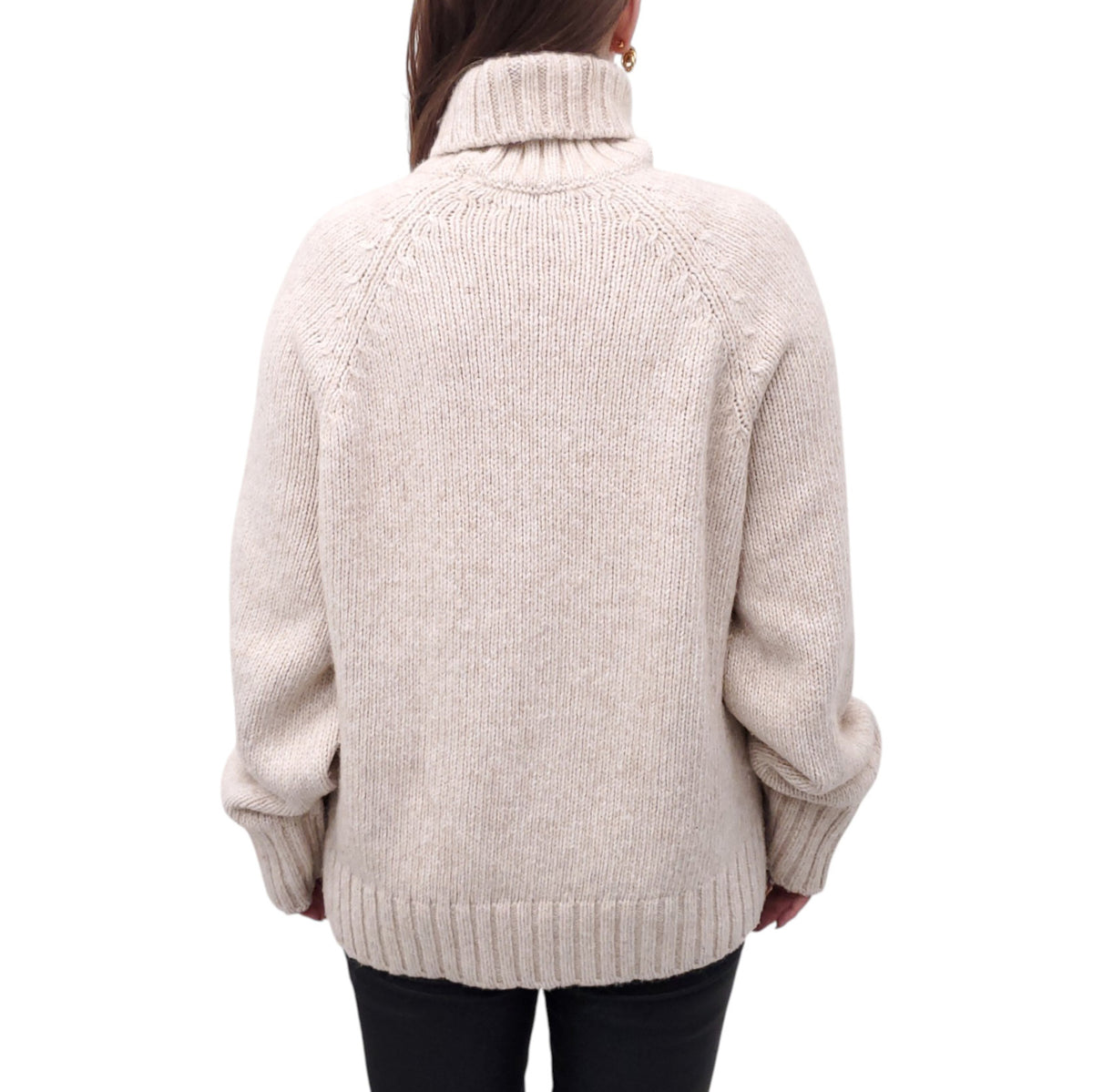 GANNI CABLE KNIT TURTLENECK SWEATER - SIZE S/M