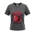 GANNI GREY STRAWBERRY T-SHIRT - SIZE S