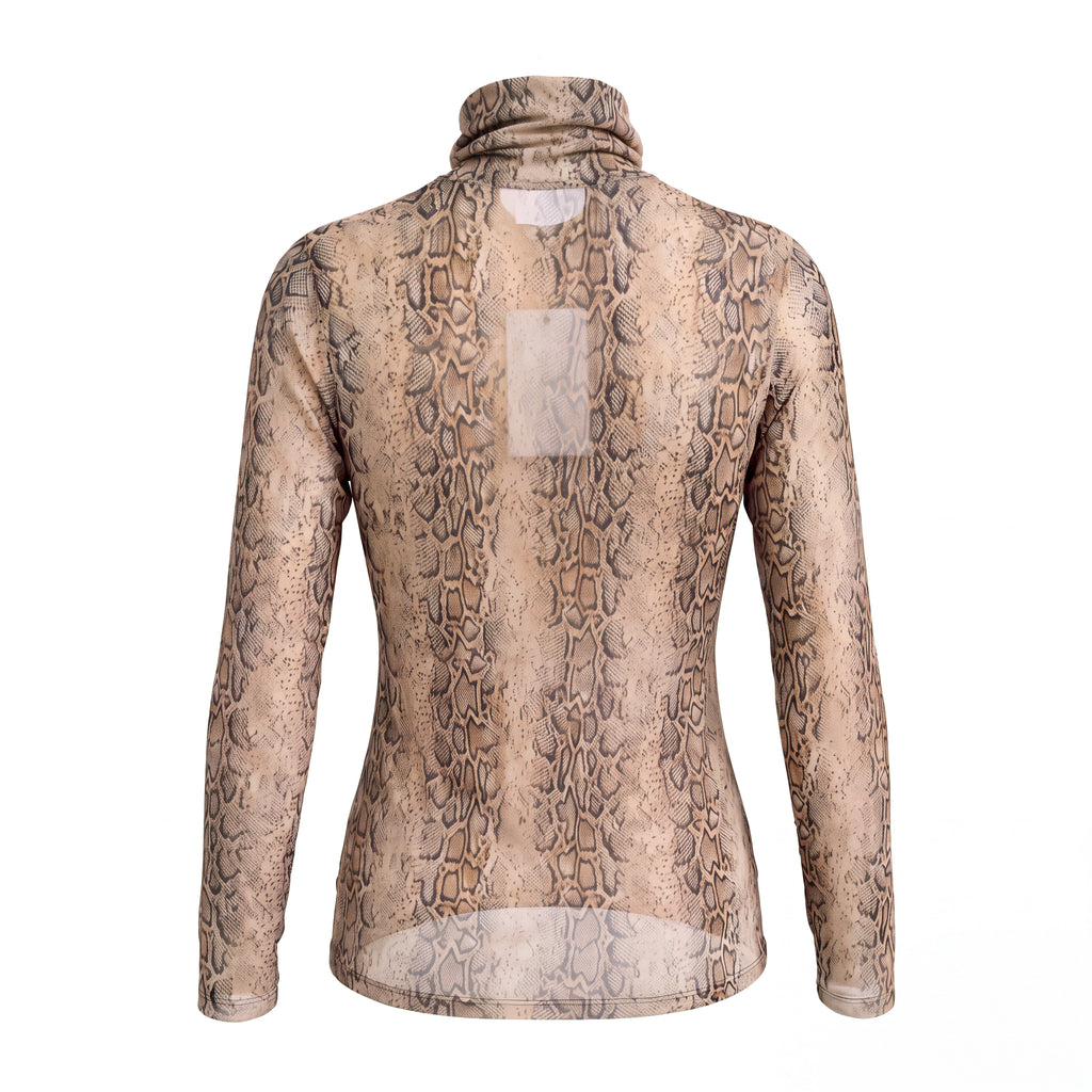 GANNI MESH LONG SLEEVE SNAKE STARFISH BLOUSE - SIZE 36 (US 4)