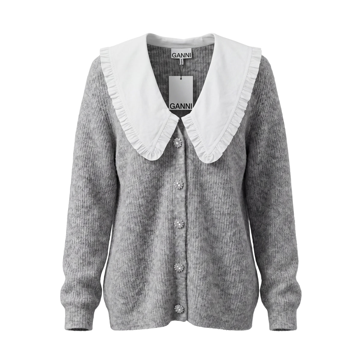 GANNI PALOMA MELANGE LAYERED SWEATER - SIZE M