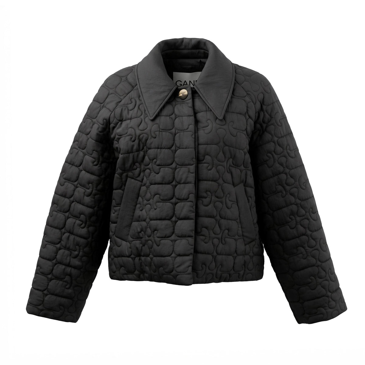 GANNI QUILTED LOGO JACKET - SIZE L/XL