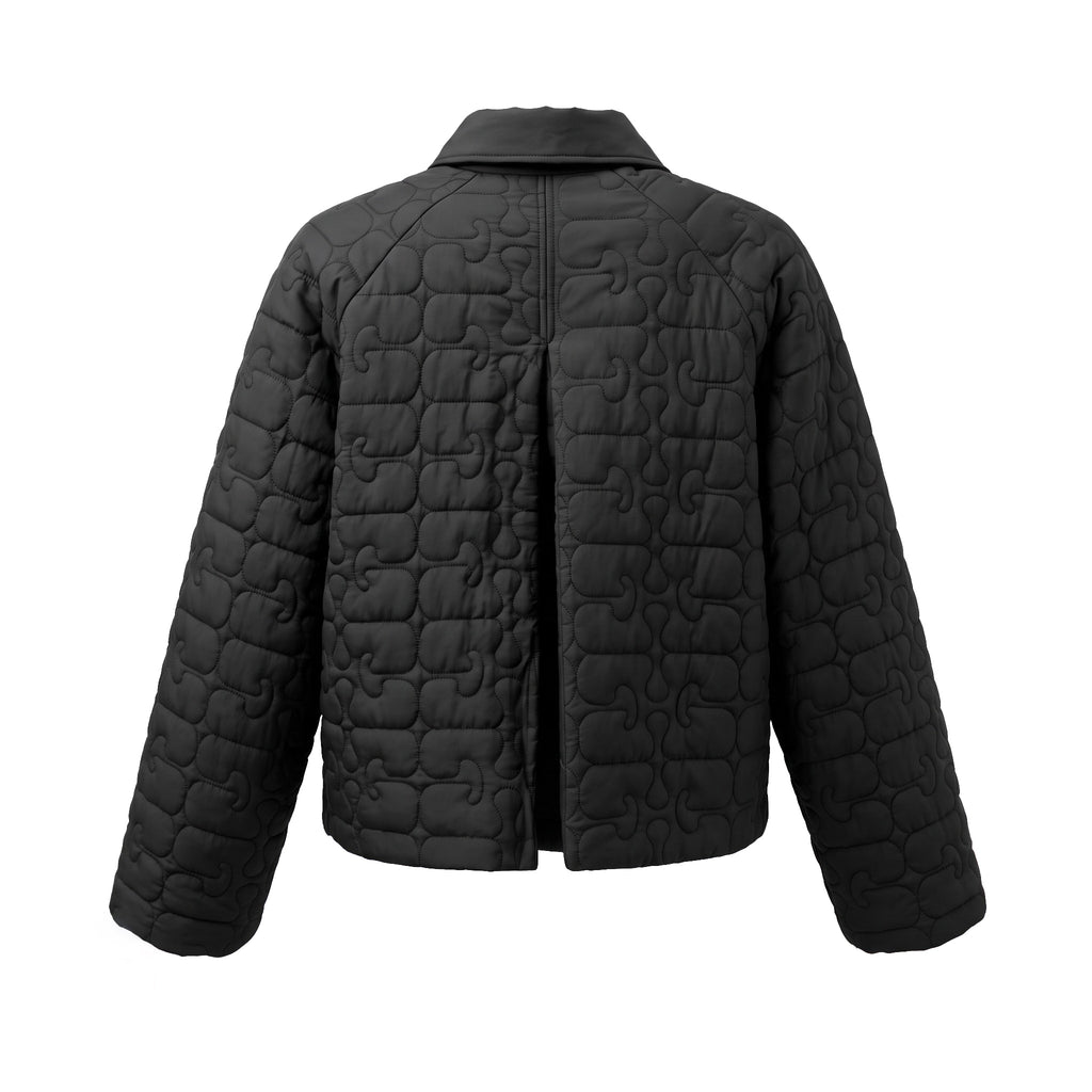 GANNI QUILTED LOGO JACKET - SIZE L/XL