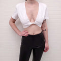 GAUGE81 WHITE CROP TOP - SIZE S