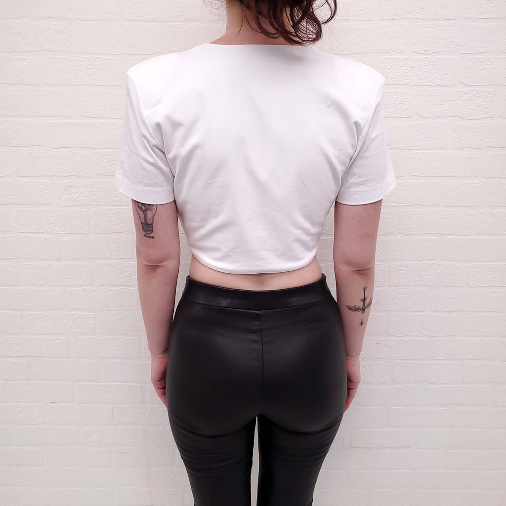 GAUGE81 WHITE CROP TOP - SIZE S