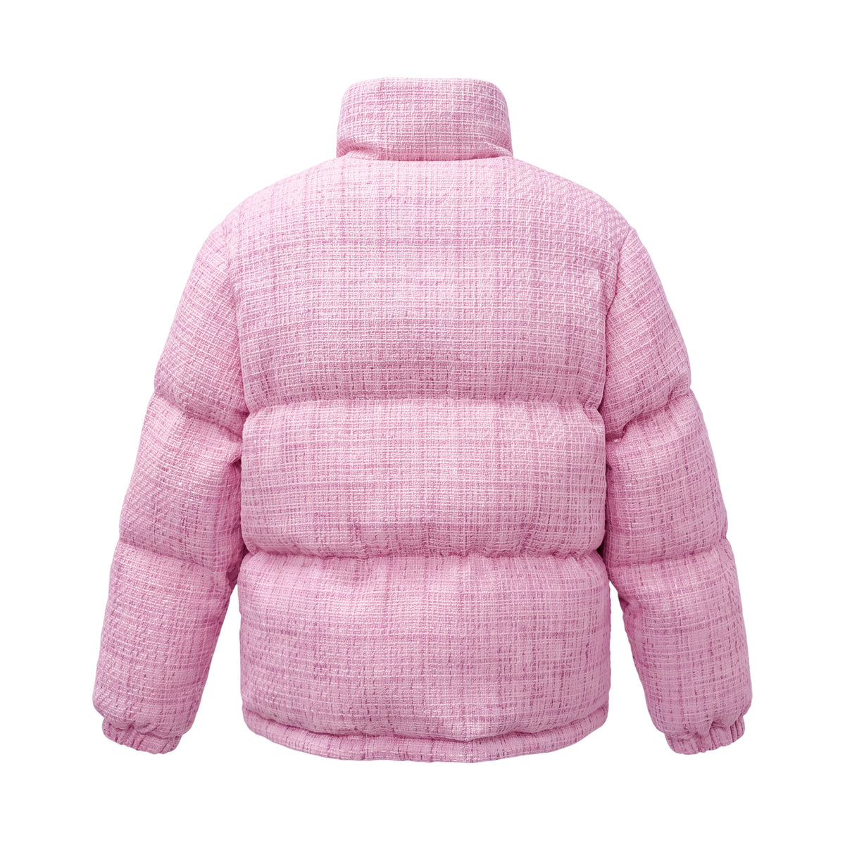 GCDS PINK QUILTED TWEED PADDED JACKET - SIZE M