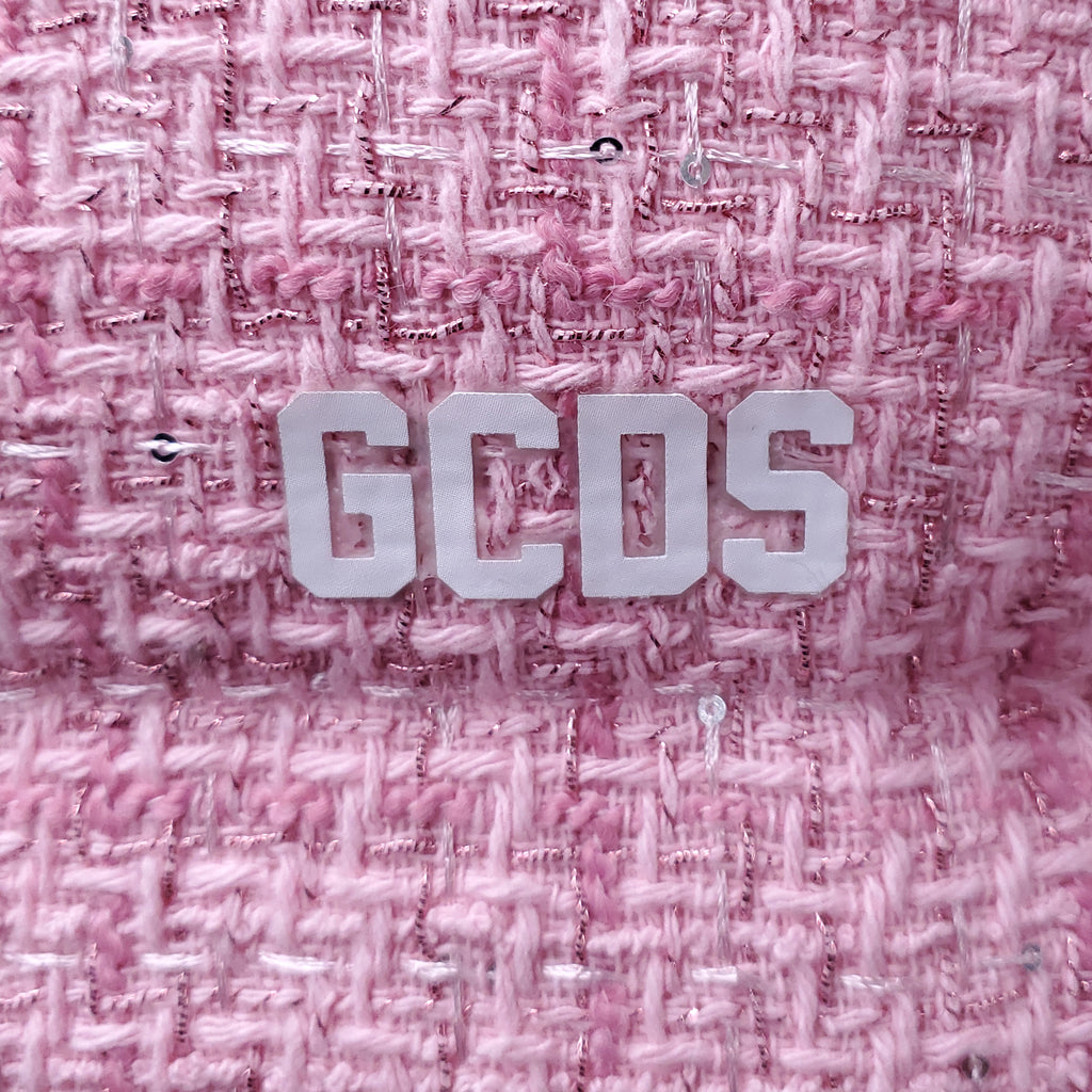 GCDS PINK QUILTED TWEED PADDED JACKET - SIZE M