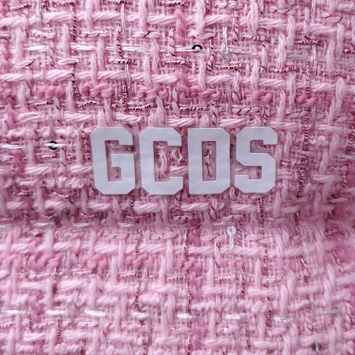 GCDS PINK QUILTED TWEED PADDED JACKET - SIZE M
