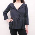 GIAMBATTISTA VALLI BLACK PEPLUM JACKET - SIZE 38