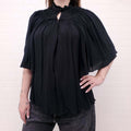 GIAMBATTISTA VALLI BLACK SILK BLOUSE - SIZE 38