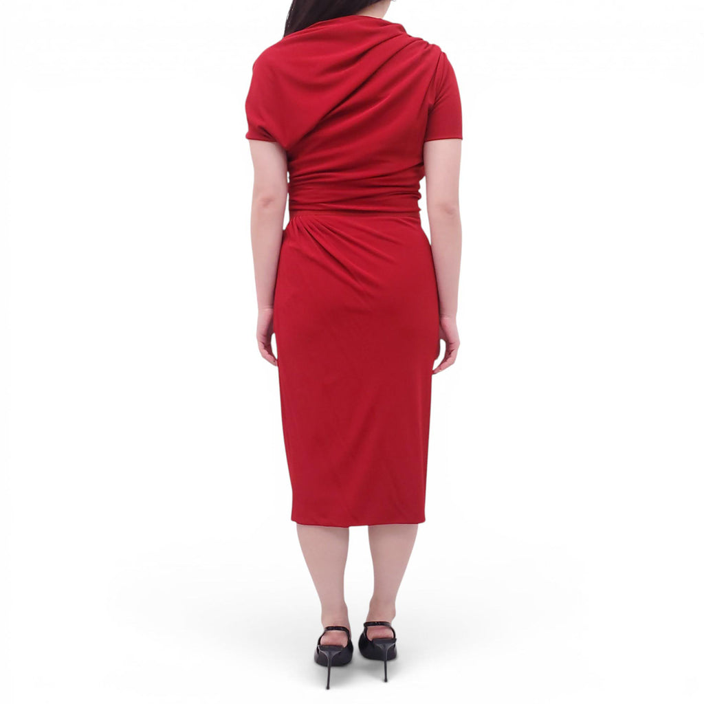 GIAMBATTISTA VALLI RED RUCHED DRESS - SIZE 44