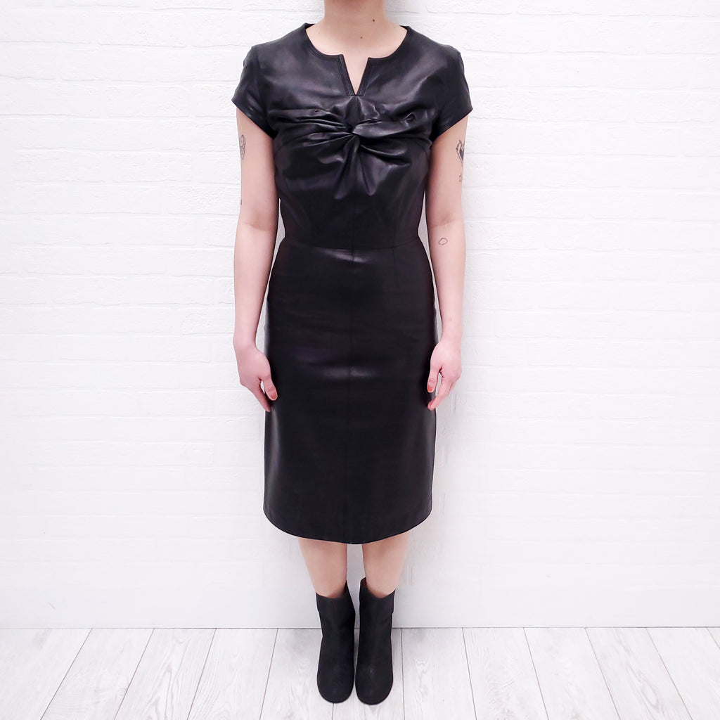 GIANFRANCO FERRE LEATHER DRESS - SIZE 38