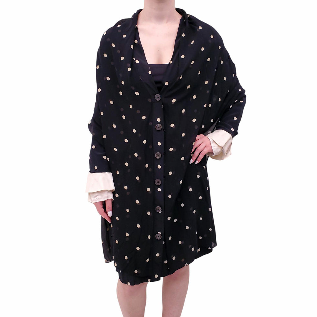 GIANFRANCO FERRE POLKA DOT CARDIGAN - SIZE L