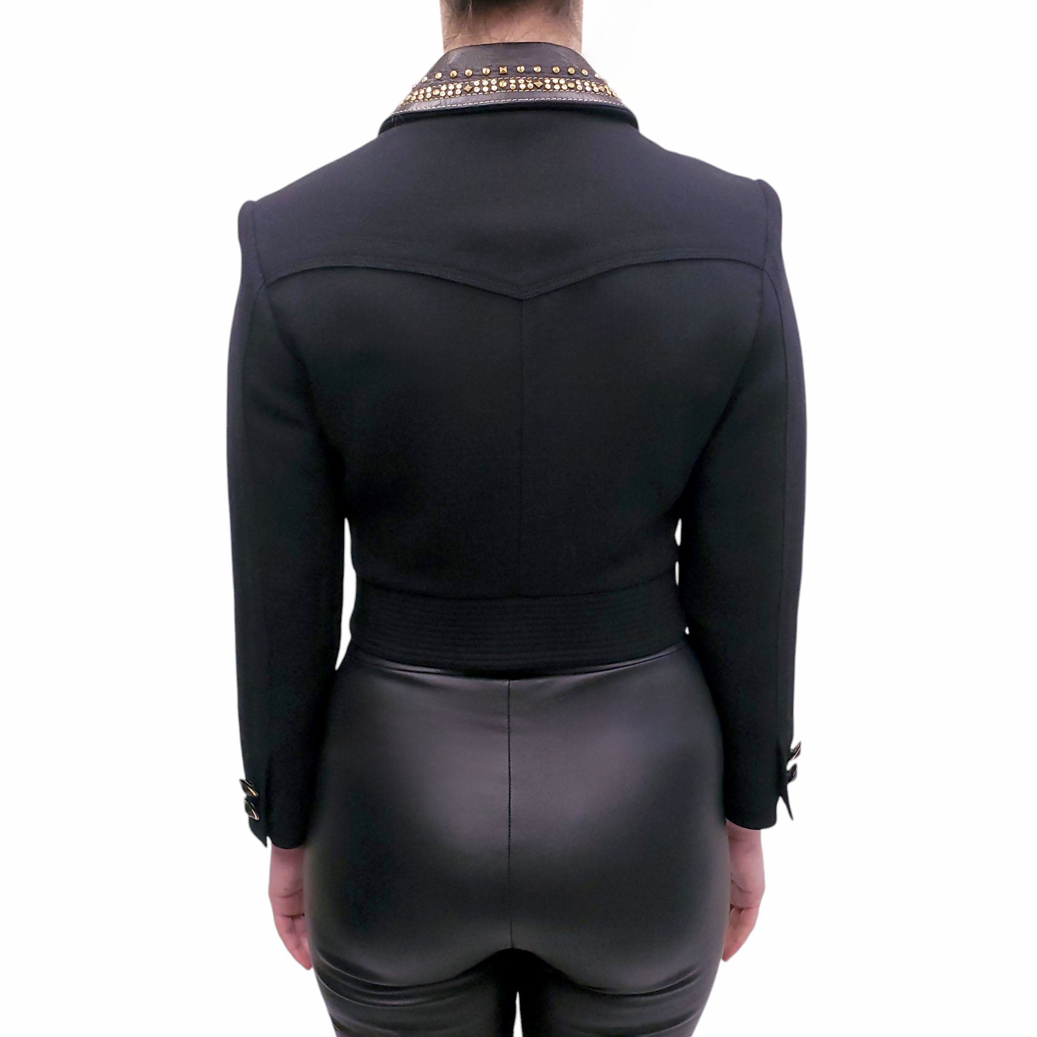 GIANNI VERSACE JACKET WITH GOLD STUDDED DETAILS - SIZE 40
